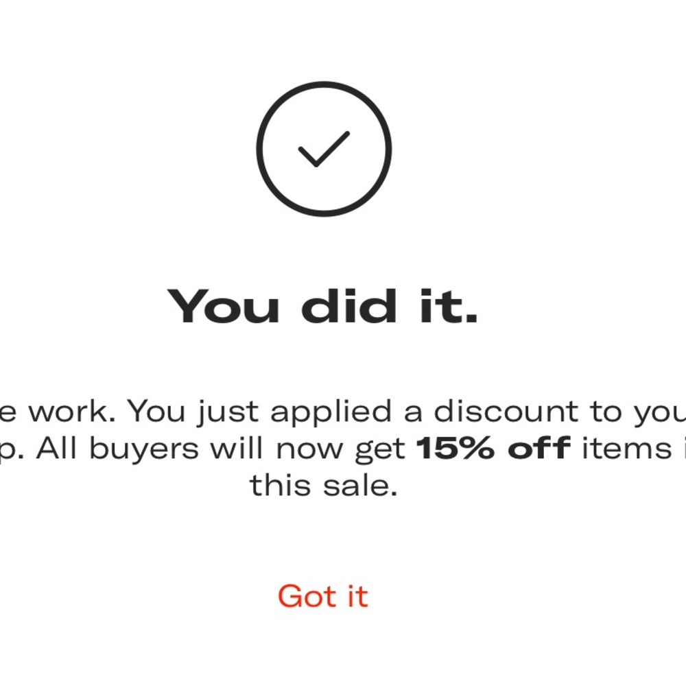 15 OFF DISCOUNT!